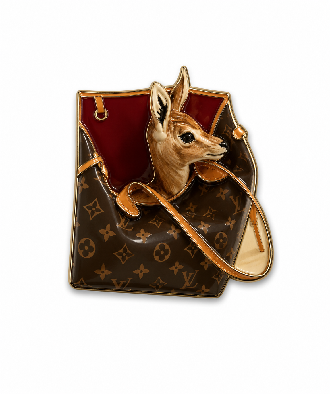 Deer In the Bag Enamel Sticker