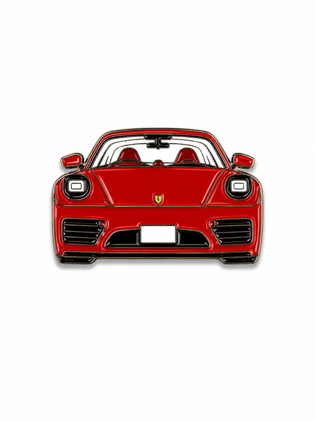 Red Porsche Enamel Sticker