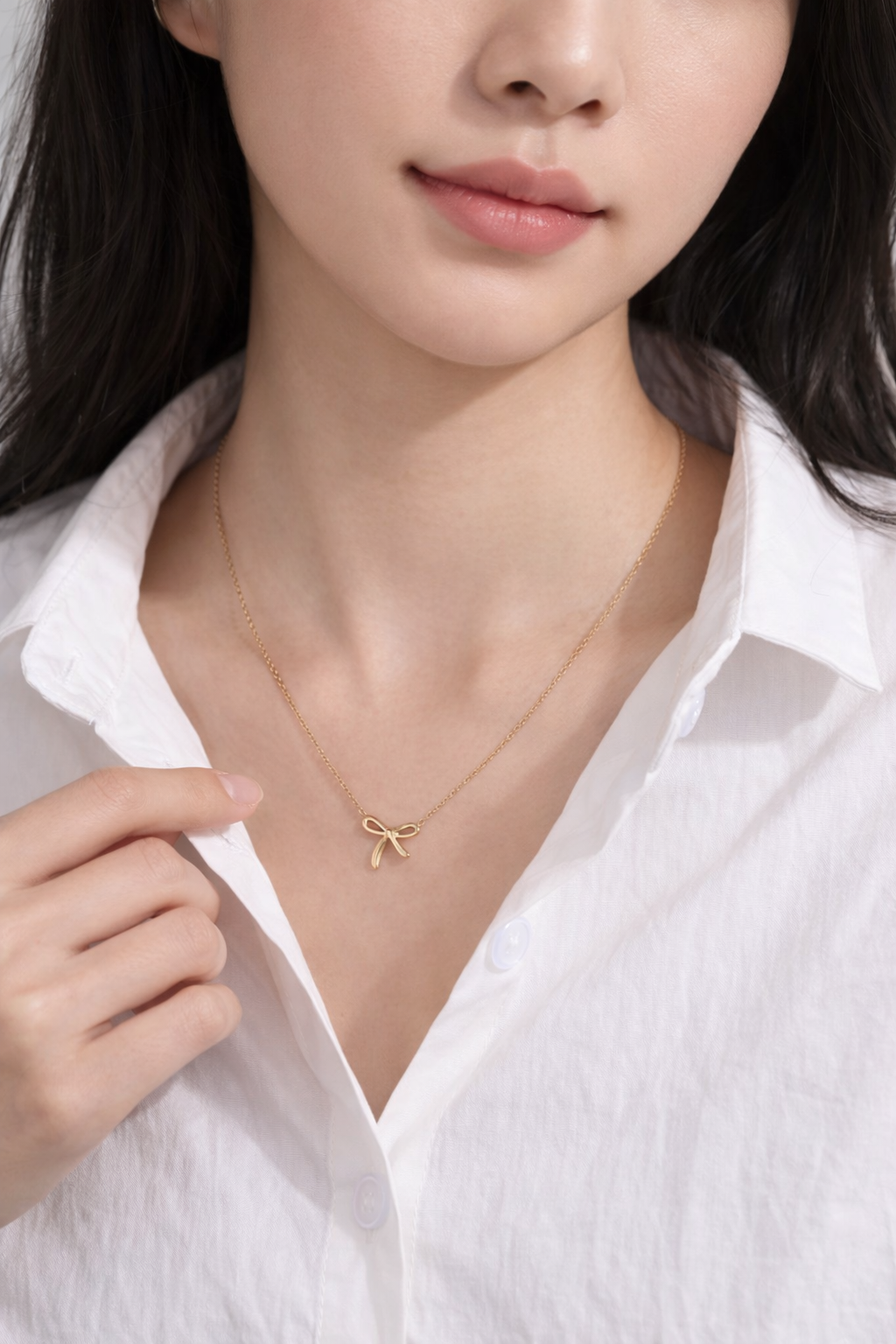 Gold Bow Necklace