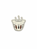 Arabic Coffee Cup Enamel Sticker
