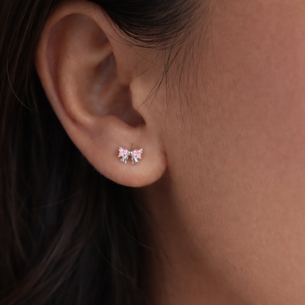 Pink Bowed Earrings