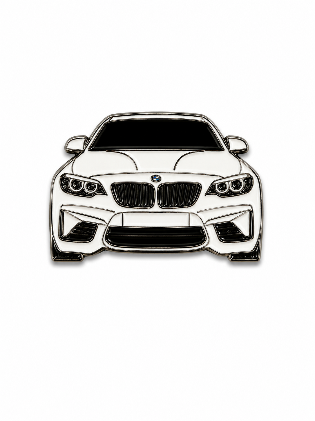 White BMW Enamel Sticker