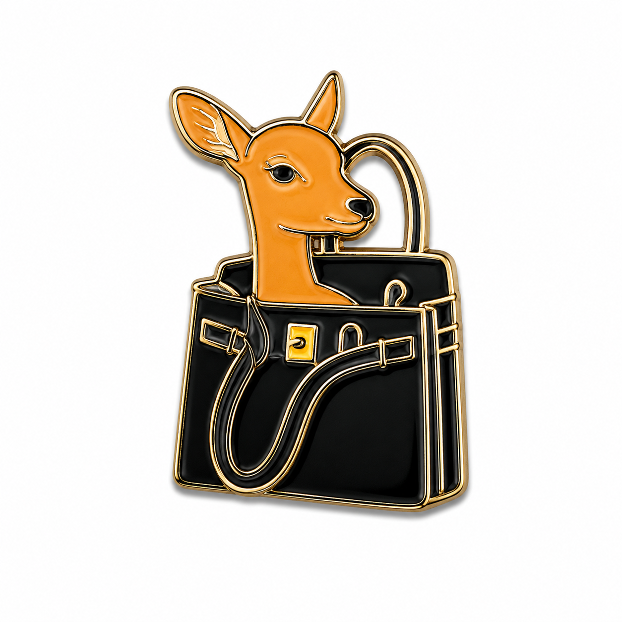 Deer In The Birkin Bag Enamel Sticker