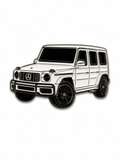 White G-Wagon Enamel Sticker
