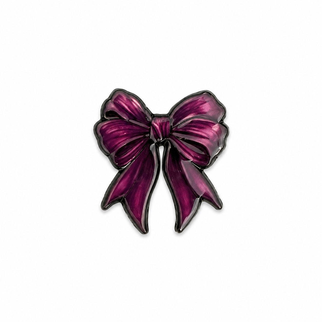 Burgundy Ribbion Bow Enamel Sticker