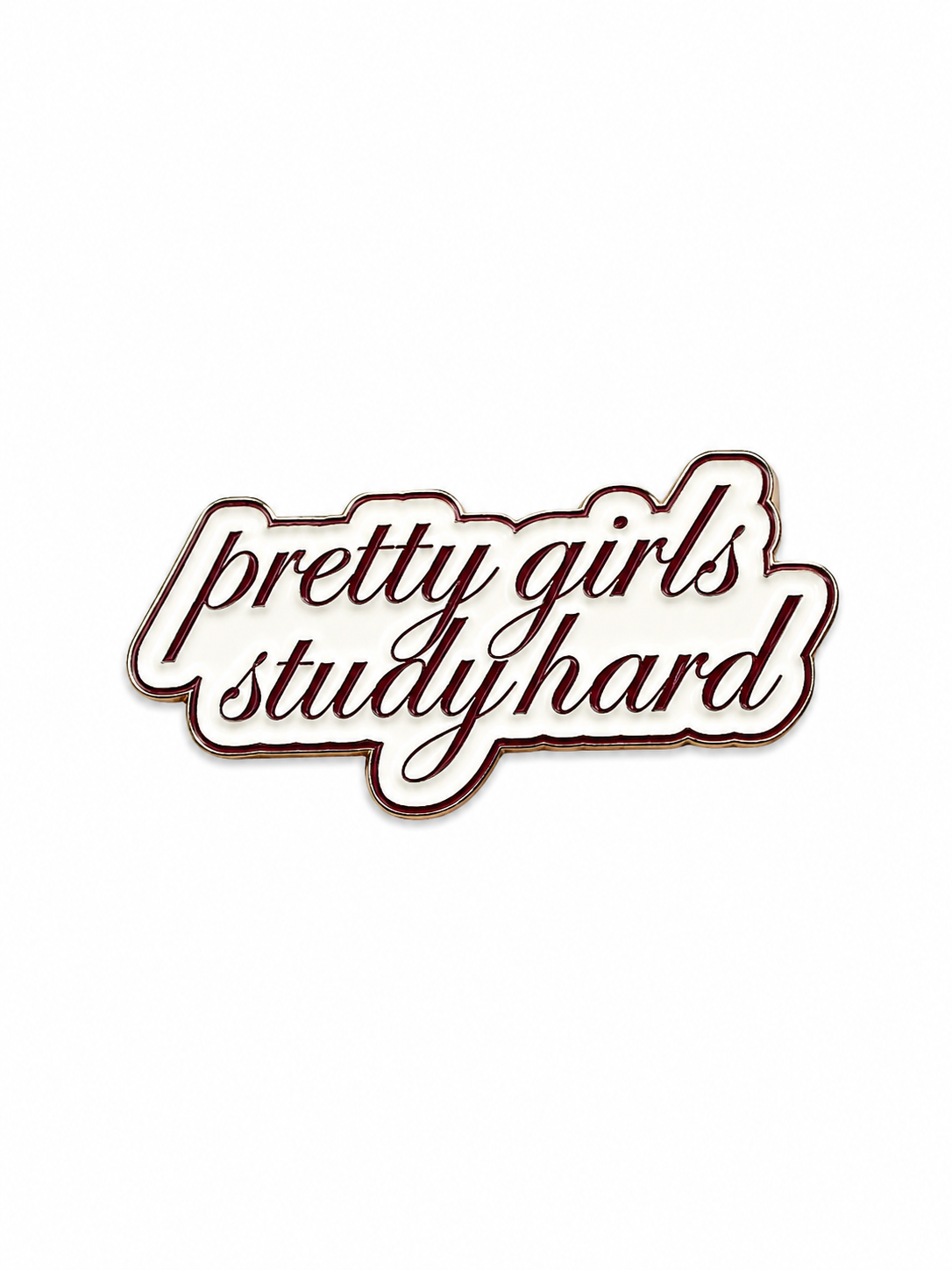 Pretty Girls Study Hard Enamel Sticker