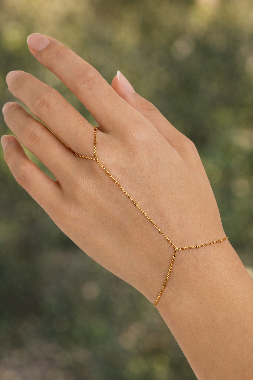 Gold Beaded Hand Chain