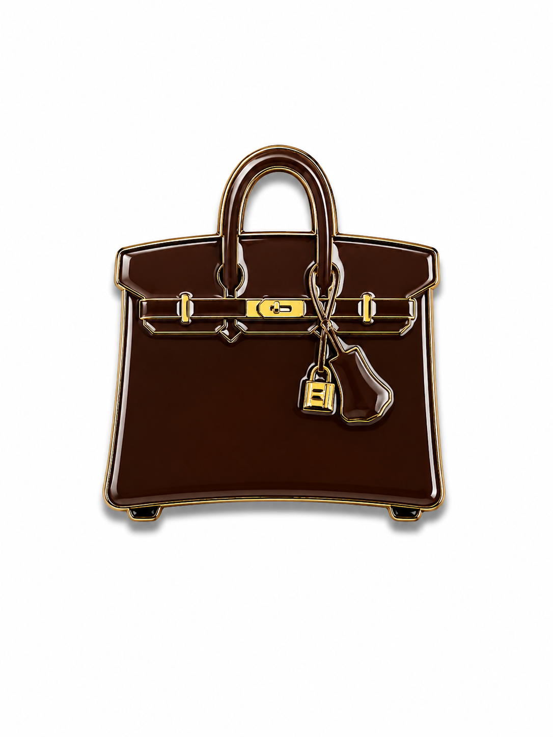 Dark Brown Birkin Bag Enamel Sticker