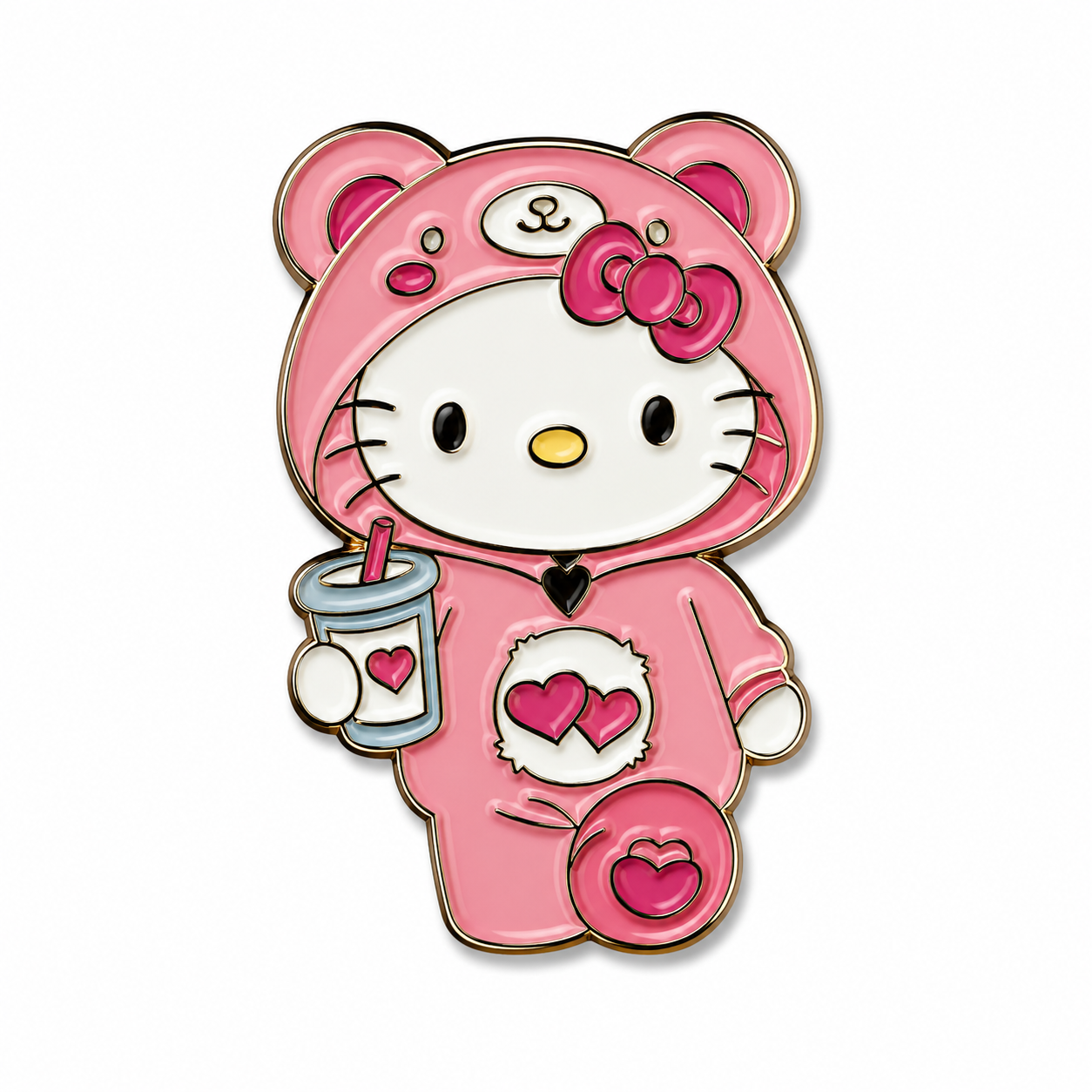 Hello Kitty In Onesie Enamel Sticker