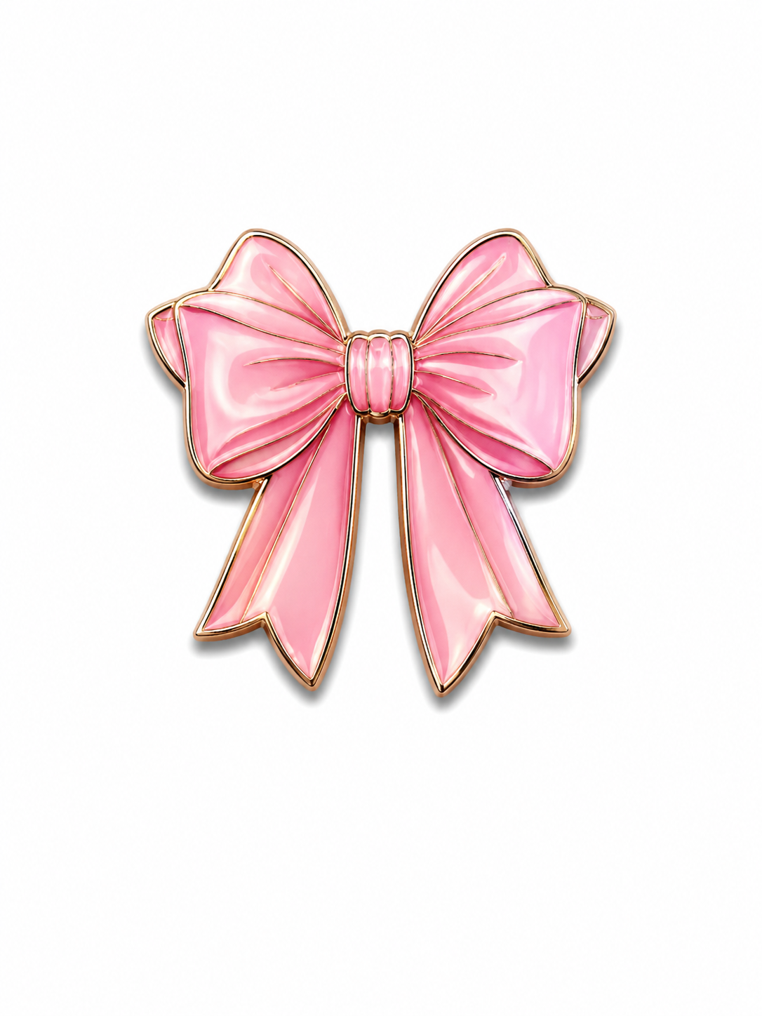 Pink Bow Enamel Sticker