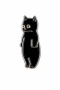 Black Cat Standing Enamel Sticker
