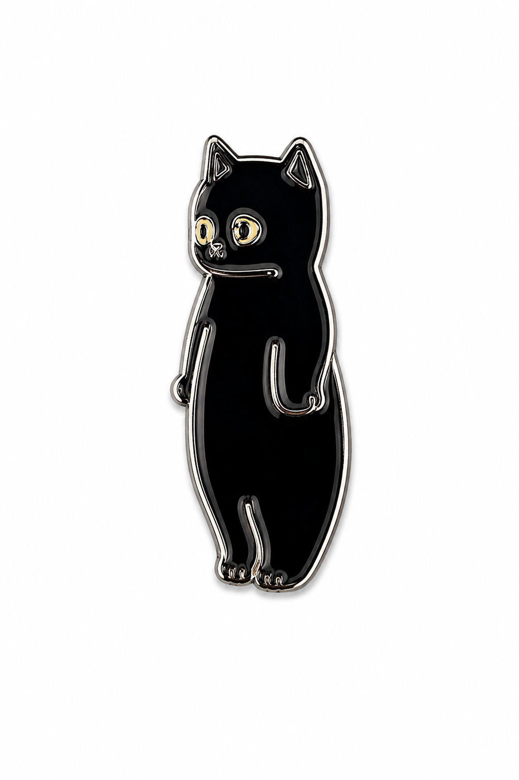 Black Cat Standing Enamel Sticker