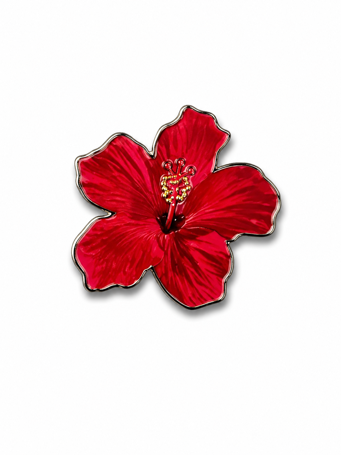 Red Flower Enamel Sticker