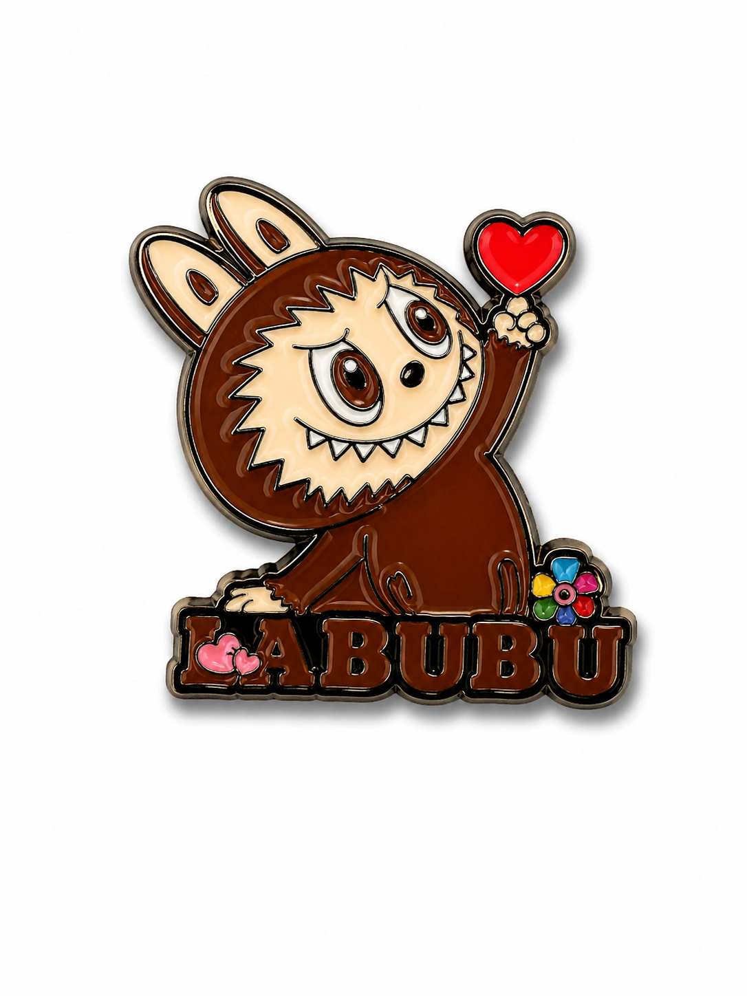 Labubu Brown Enamel Sticker