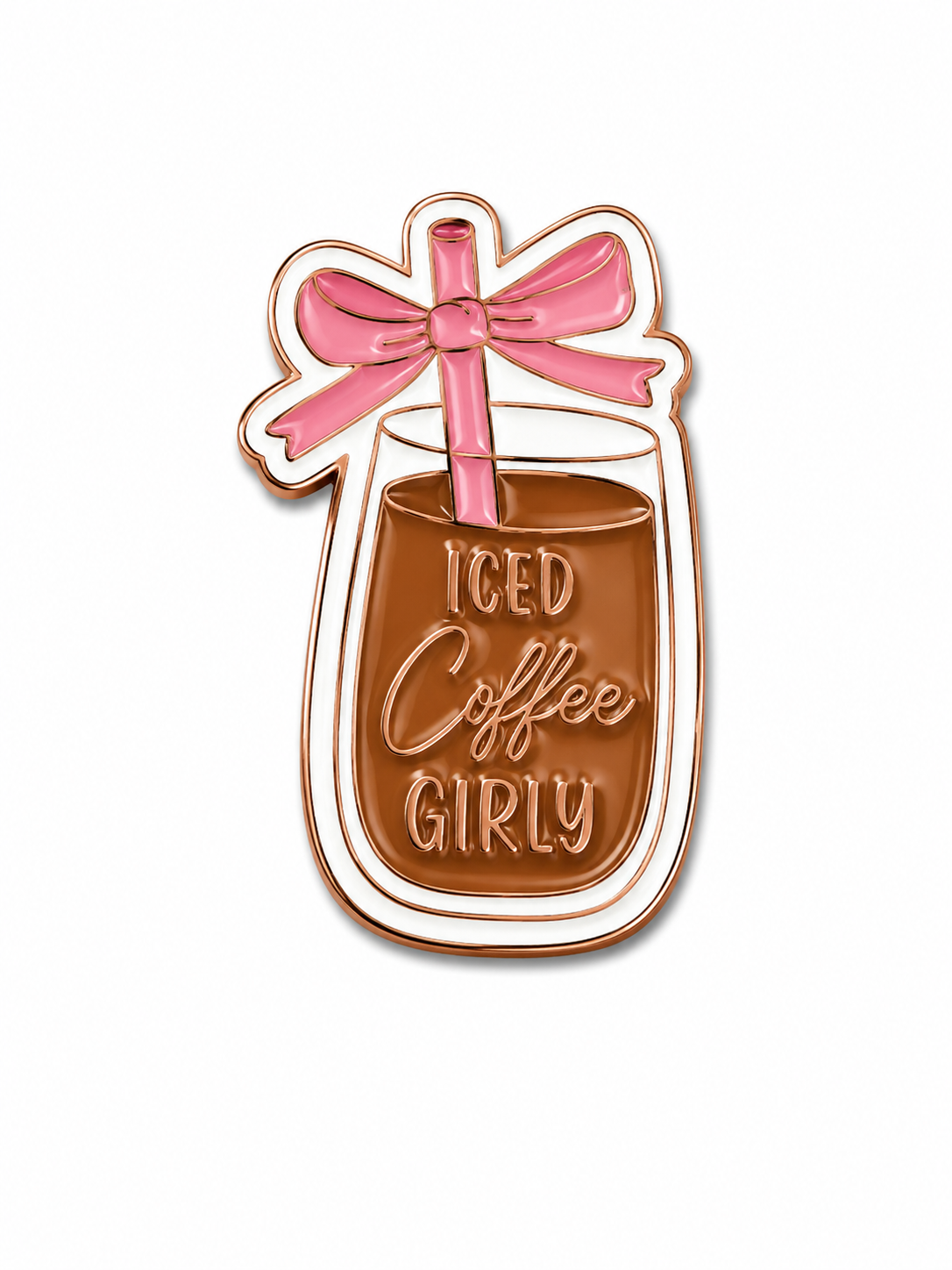 Iced Coffee Girly Enamel Sticker