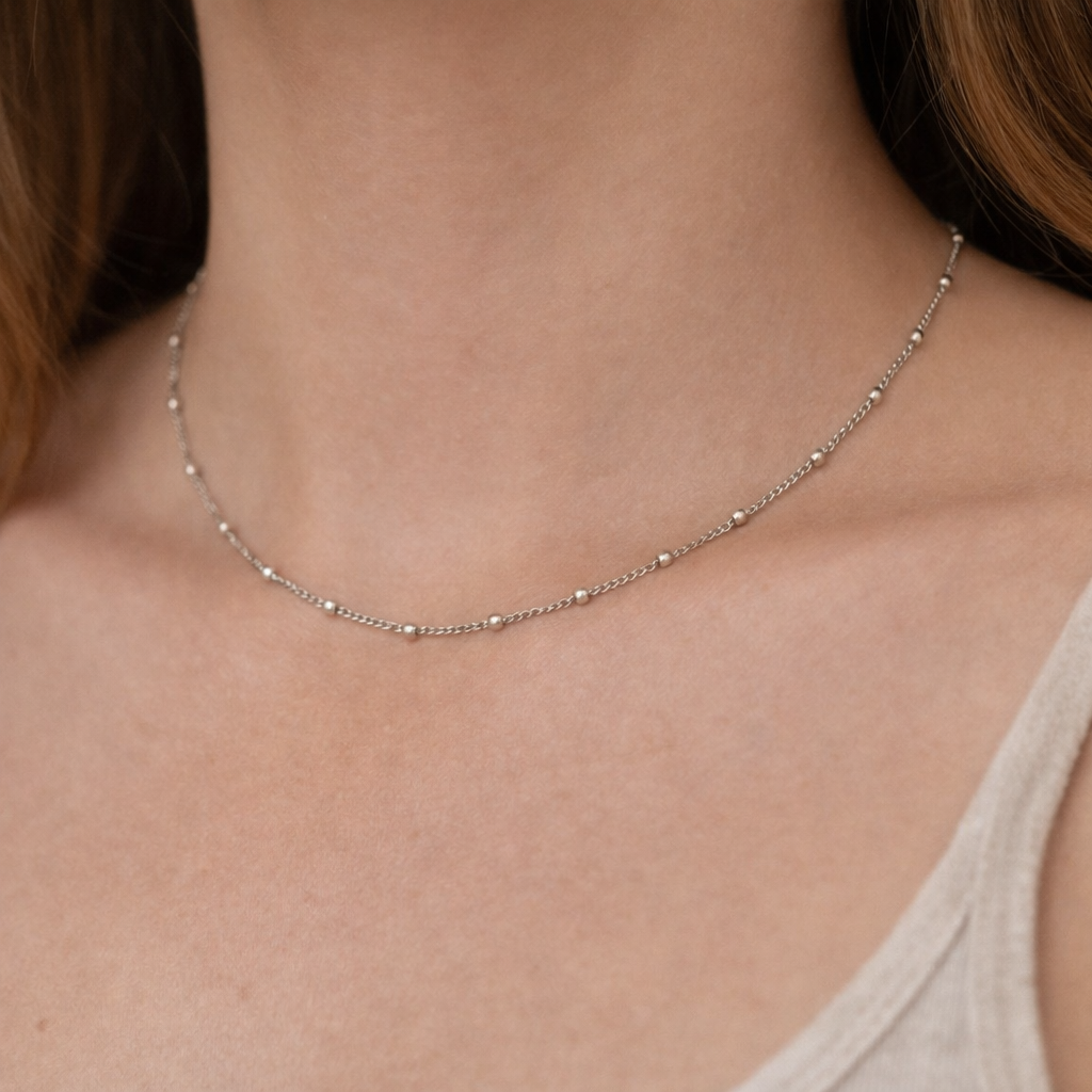 Silver Beaded Necklace
