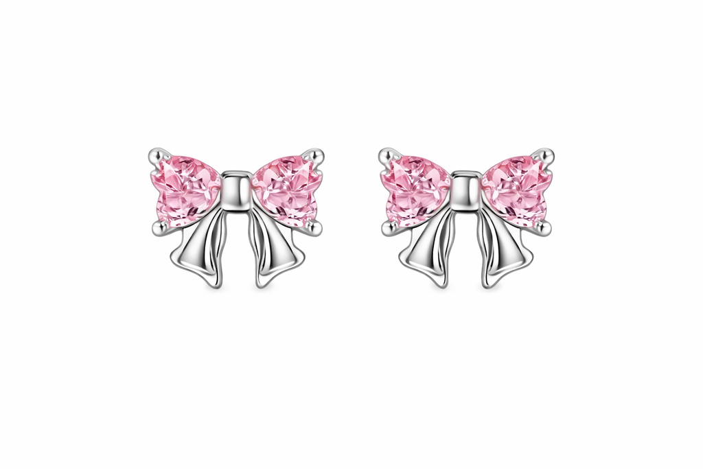Pink Bowed Earrings