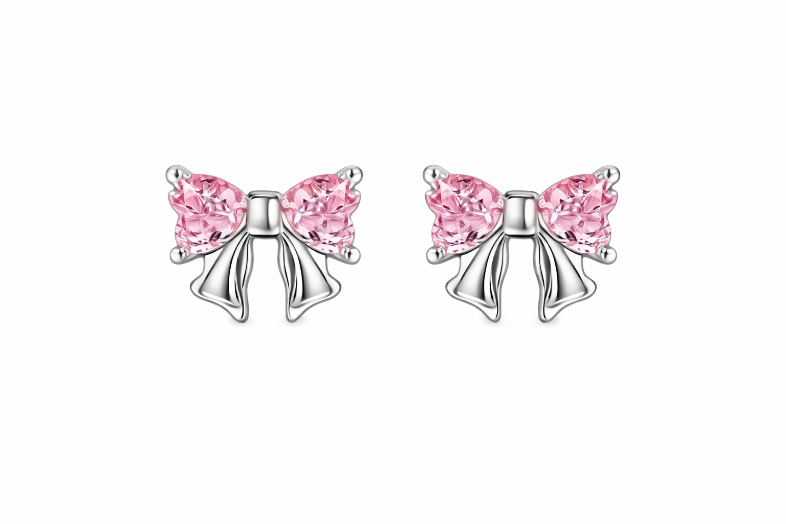 Pink Bowed Earrings