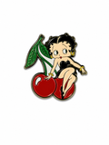 Lady On A Cherry Enamel Sticker