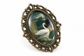 Vintage look Swan Brooch