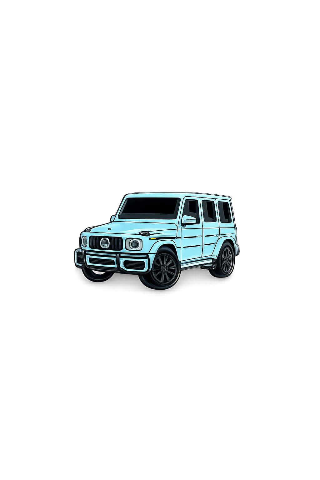 Baby Blue G-Wagon Enamel Sticker