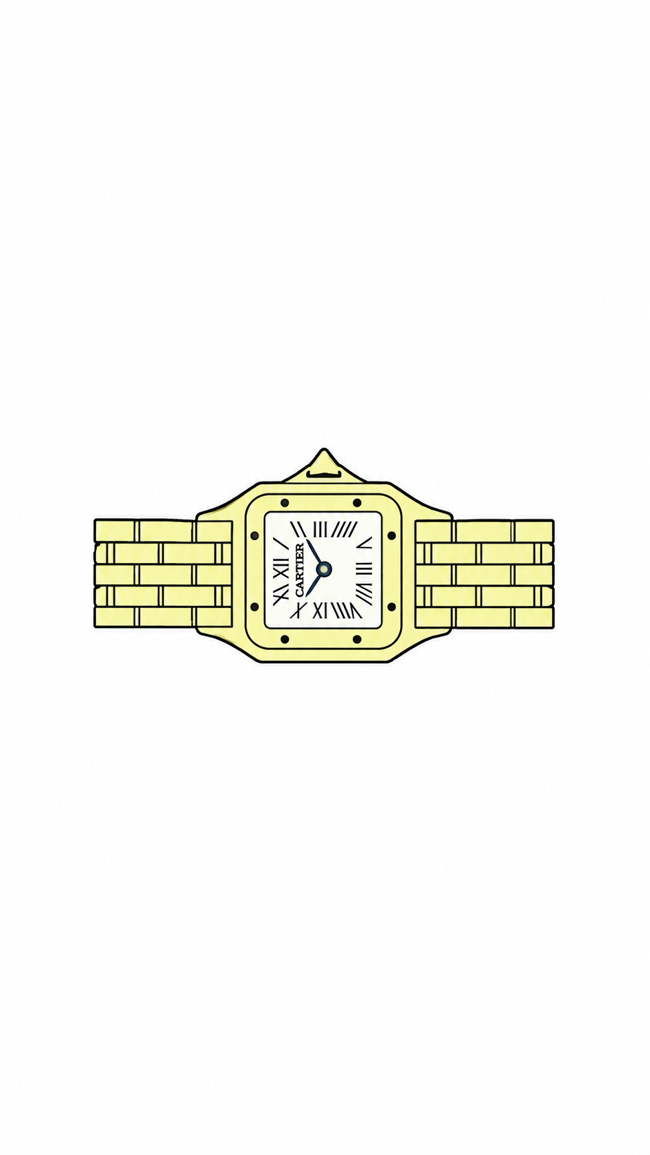 Gold Watch Enamel Sticker