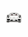 White Porsche Enamel Sticker