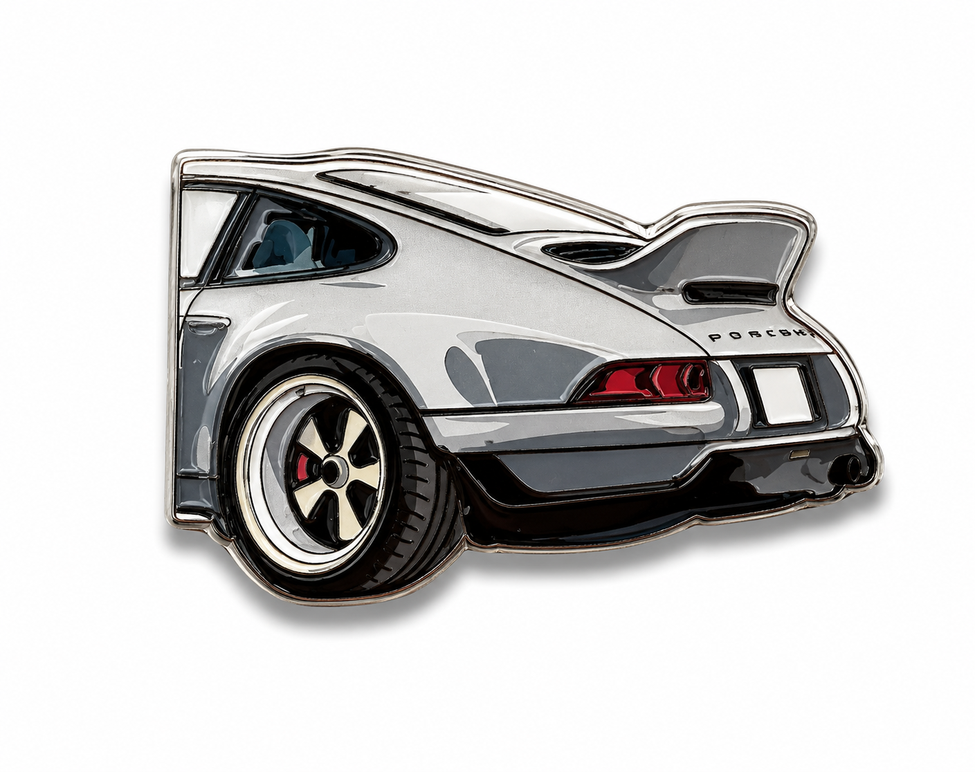 Back Porsche Enamel Sticker