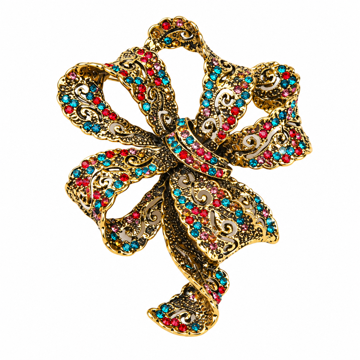 Vintage Like Ribbon Bow Brooch