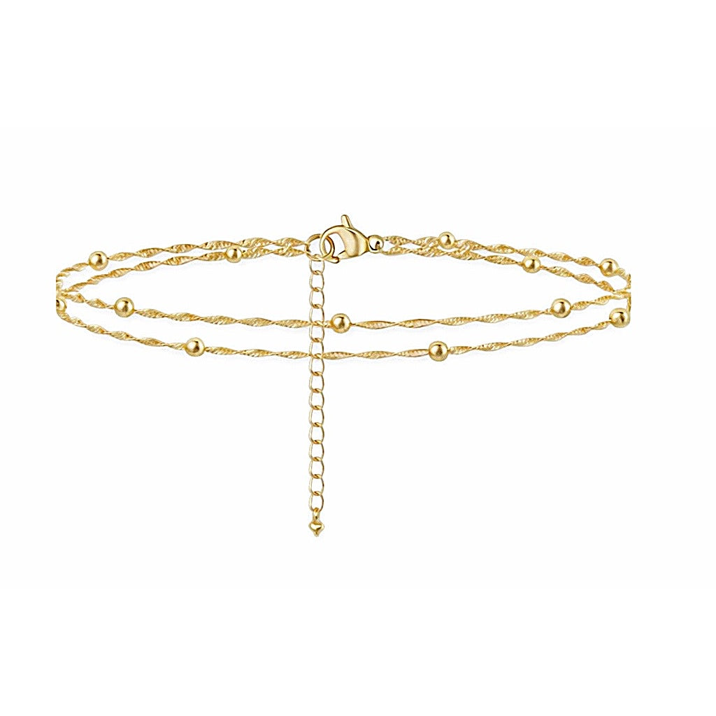 Gold Beaded Anklet